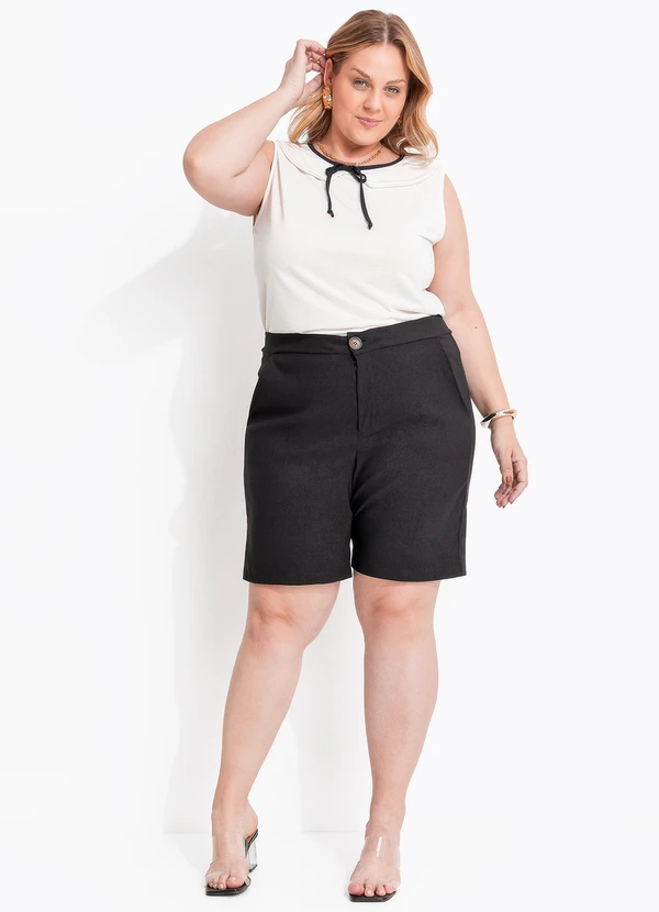 Marguerite - Short Preto em Bengaline 3