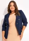 Marguerite - Blazer Azul Marinho em Crepe Plano - variação: Azul Marinho