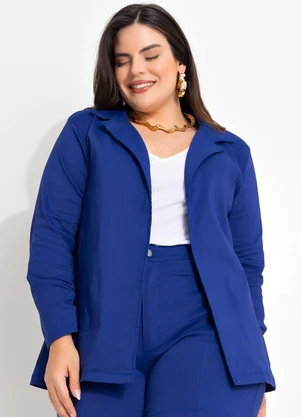 Marguerite - Blazer Azul Royal em Bengaline - MARGUERITE
