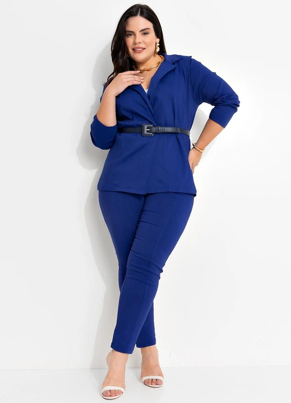 Marguerite - Blazer Azul Royal em Bengaline 2