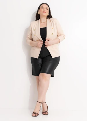 Marguerite - Blazer Bege em Crepe Plano - MARGUERITE
