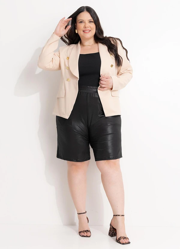 Marguerite - Blazer Bege em Crepe Plano 4