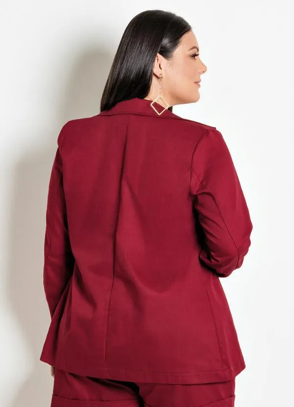 Marguerite - Blazer com Botões Dourados Bordô Plus Size 2