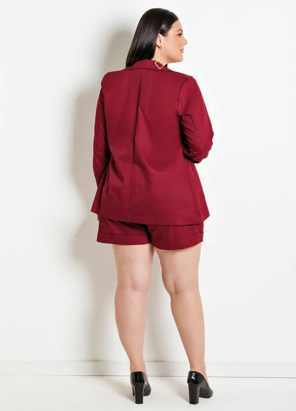 Marguerite - Blazer com Botões Dourados Bordô Plus Size 4