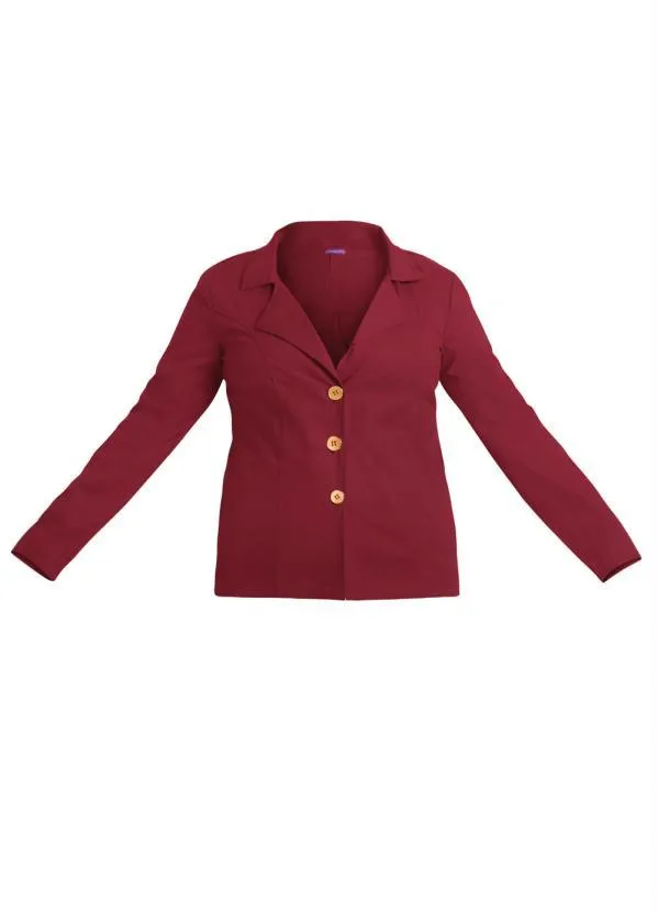 Marguerite - Blazer com Botões Dourados Bordô Plus Size 5