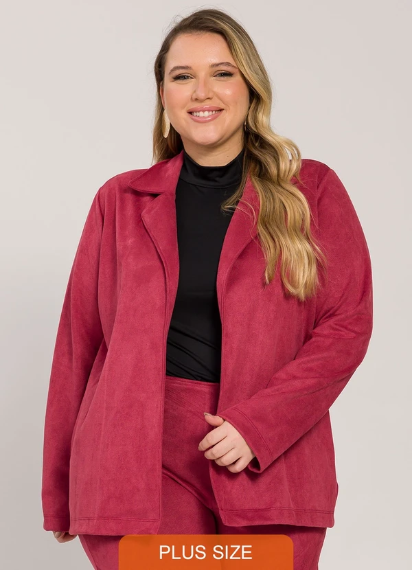 Lisamour - Blazer com Faixa para Amarração Vermelho 5