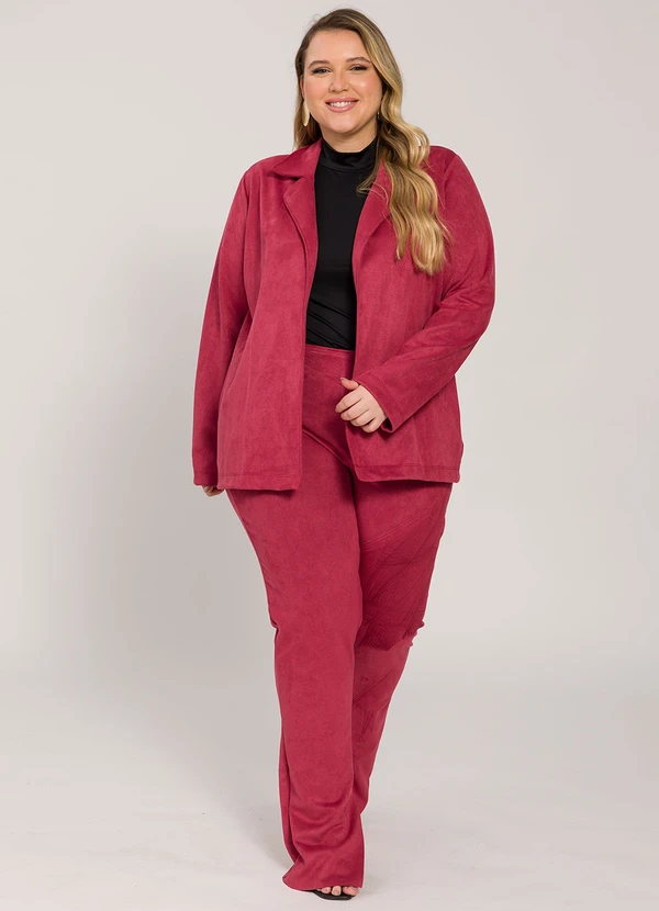 Lisamour - Blazer com Faixa para Amarração Vermelho 3