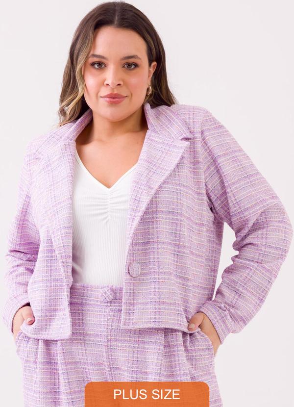 Cess - Blazer Cropped Plus Size Katherine Lilás