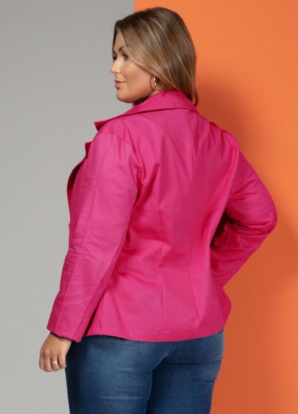 Quintess - Blazer em Sarja Pink Plus Size0 2