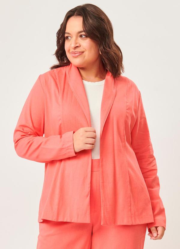 Lisamour - Blazer em Sarja Viscolinho Rosa