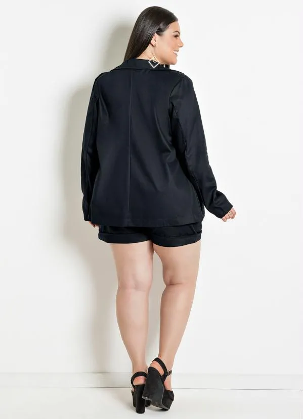 Marguerite - Blazer Feminino Plus Size Preto 4