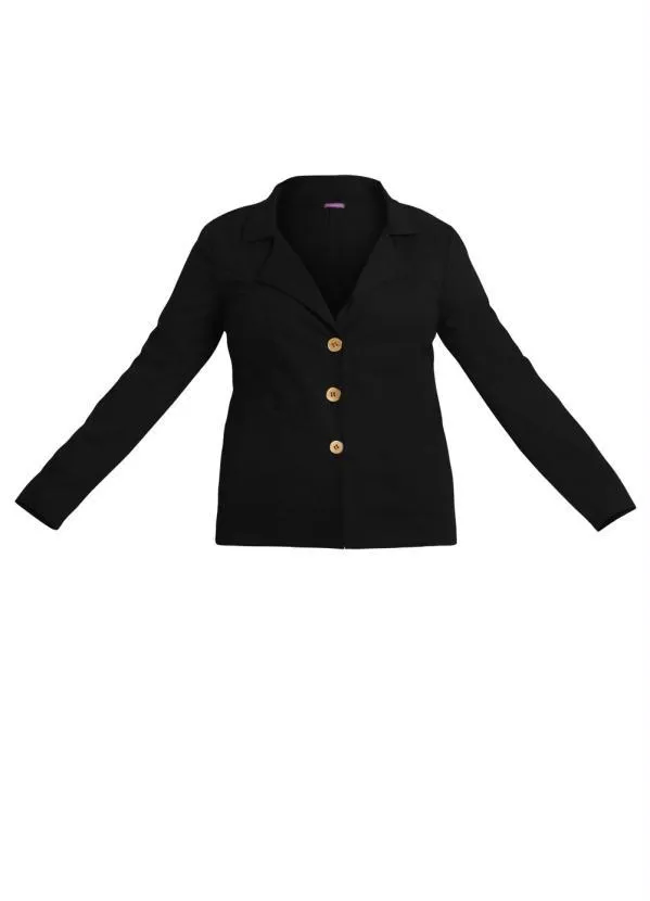 Marguerite - Blazer Feminino Plus Size Preto 5