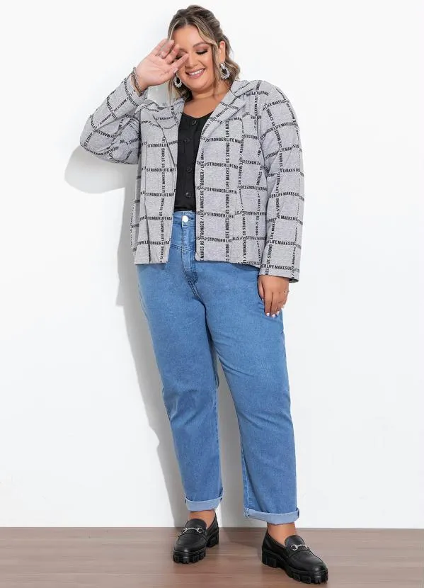 Marguerite - Blazer Mescla com Mangas Longas Plus Size 4