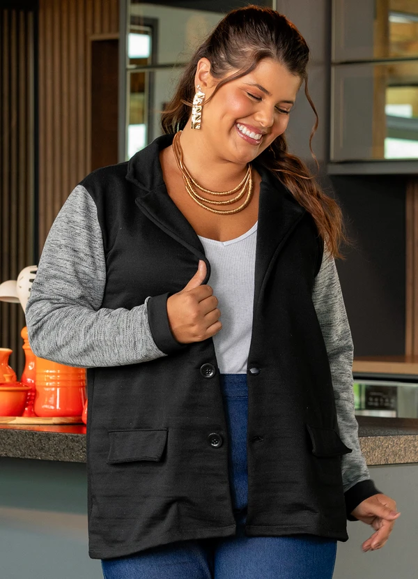 Marguerite - Blazer Preto em Moletinho
