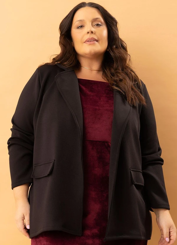 Marguerite - Blazer Preto em Neoprene