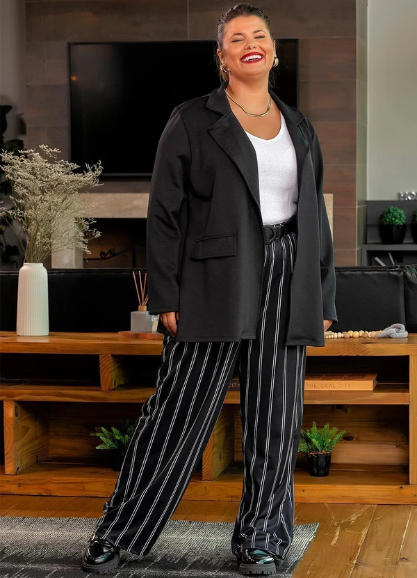 Marguerite - Blazer Preto em Neoprene 11