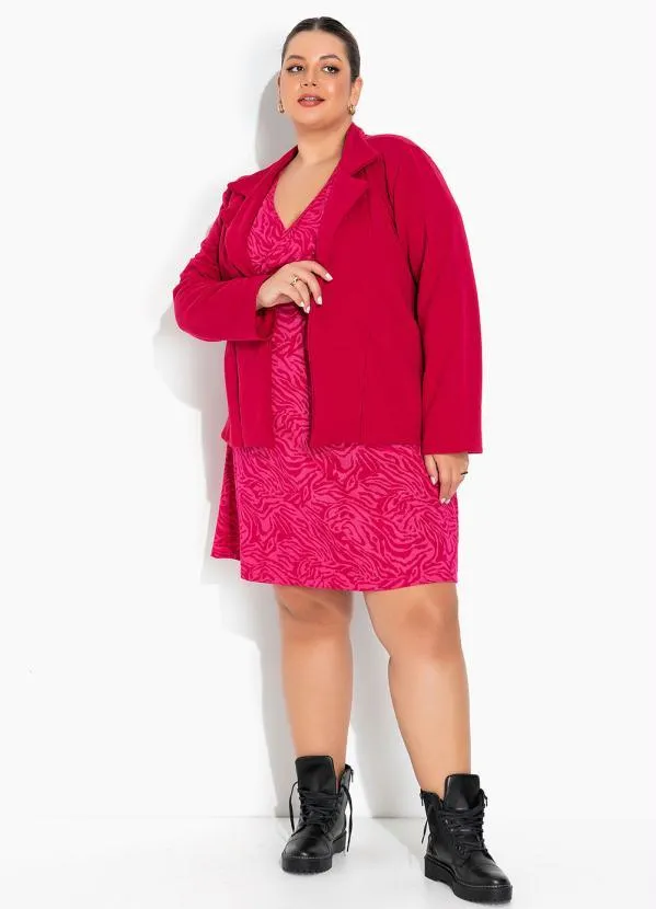 Marguerite - Blazer Vermelho em Moletom Plus Size 4