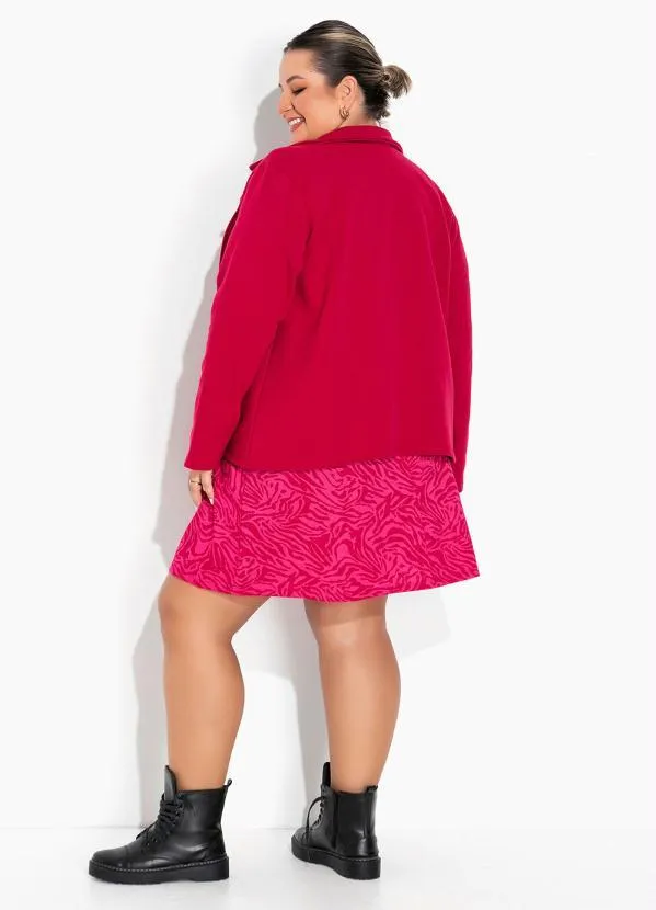 Marguerite - Blazer Vermelho em Moletom Plus Size 5