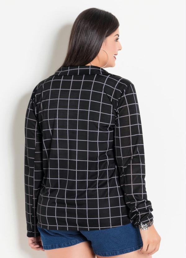 Marguerite - Blazer Xadrez Grid Plus Size Marguerite 2