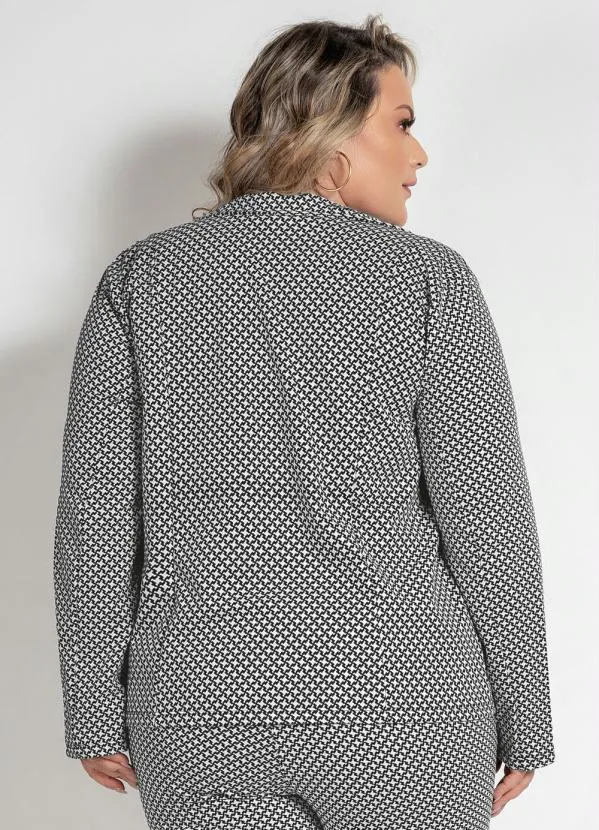 Marguerite - Blazer Xadrez Plus Size com Botões 2