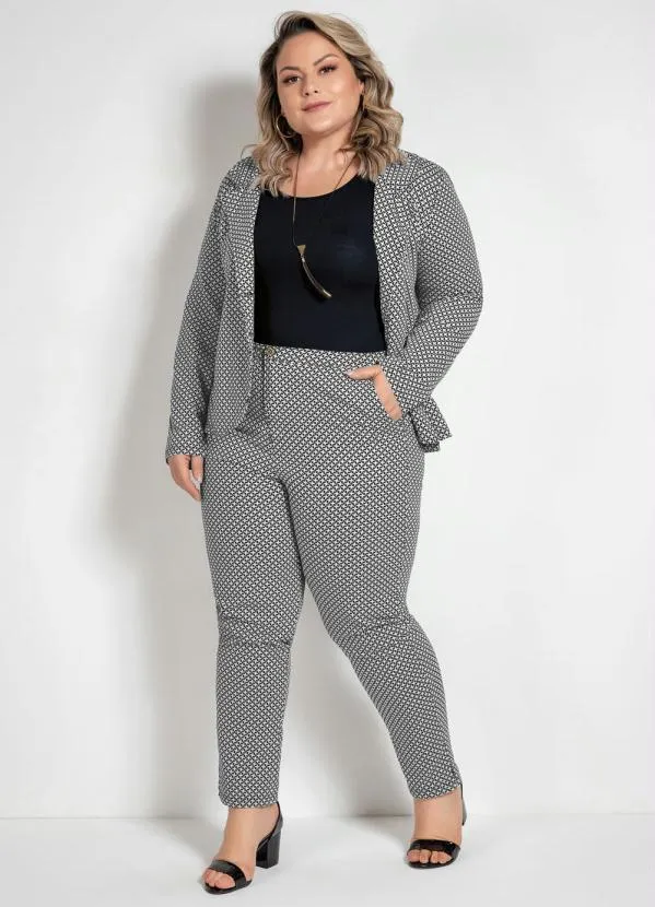 Marguerite - Blazer Xadrez Plus Size com Botões 4