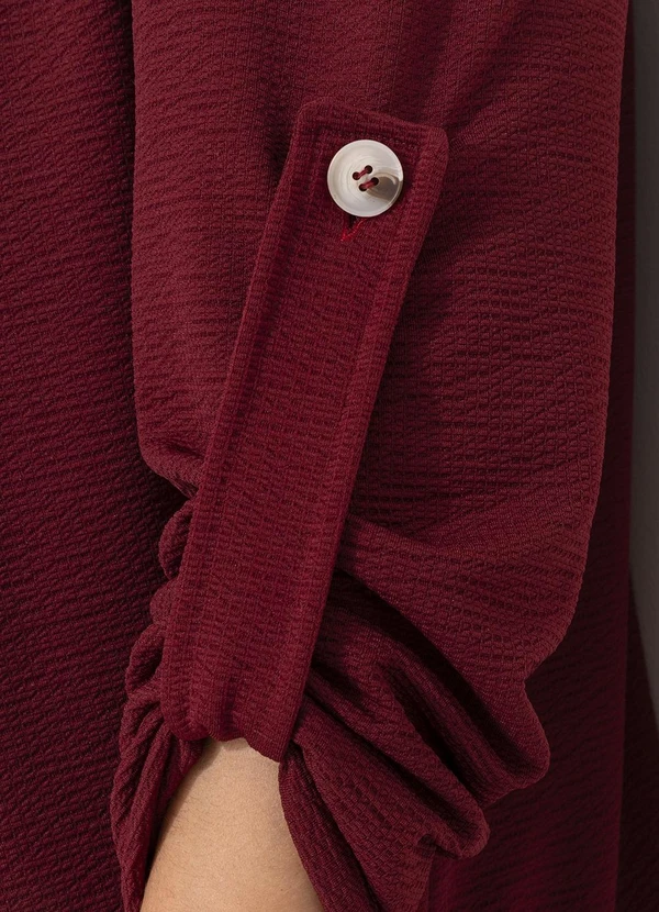 Marguerite - Casaco Vinho em Malha Crepe 7