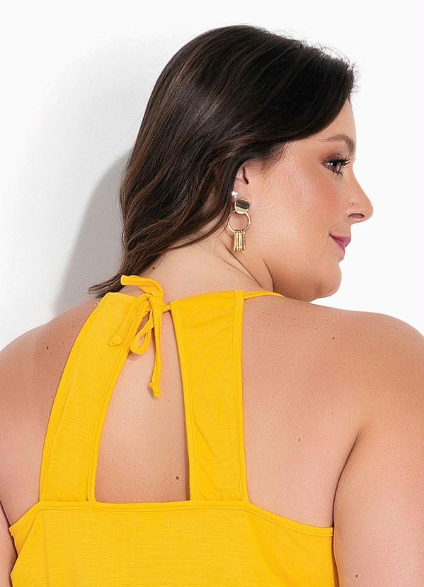 Marguerite - Blusa Amarela com Amarração nas Costas Plus Size 3