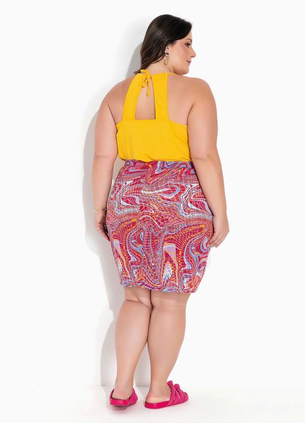 Marguerite - Blusa Amarela com Amarração nas Costas Plus Size 5