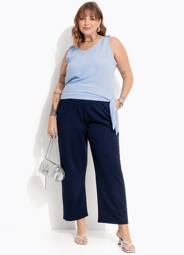 Marguerite - Blusa Azul Claro em Crepe Plano 6