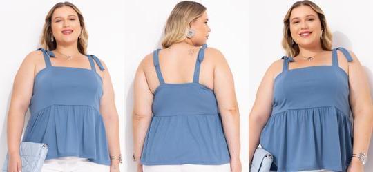 Blusa Azul em Poliviscose