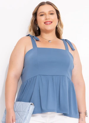 Marguerite - Blusa Azul em Poliviscose - MARGUERITE