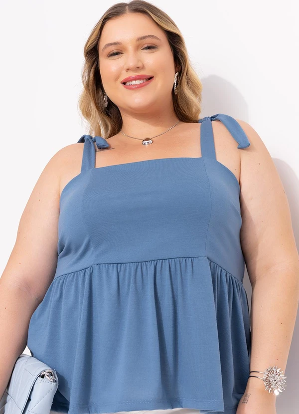 Marguerite - Blusa Azul em Poliviscose 3