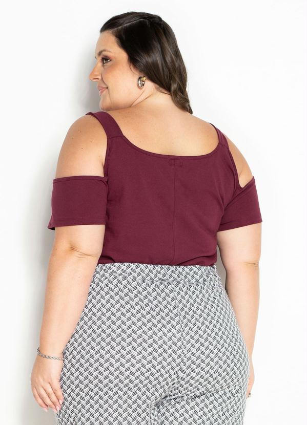 Marguerite - Blusa Bordô com Argolas Plus Size 4