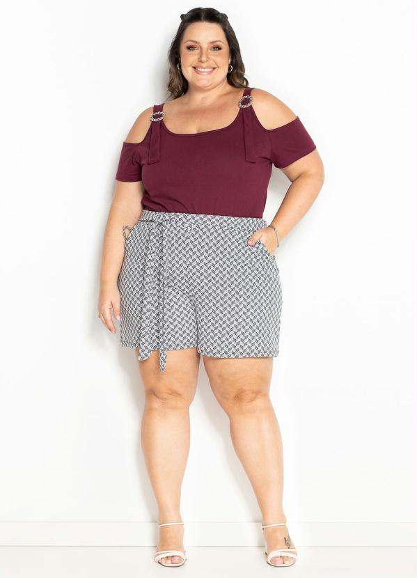 Marguerite - Blusa Bordô com Argolas Plus Size 2