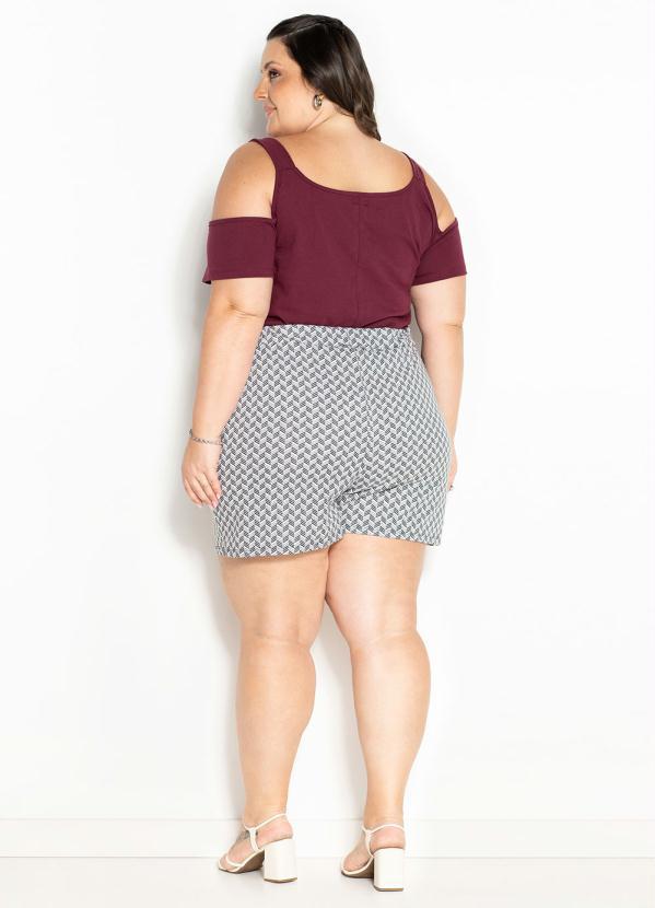 Marguerite - Blusa Bordô com Argolas Plus Size 1