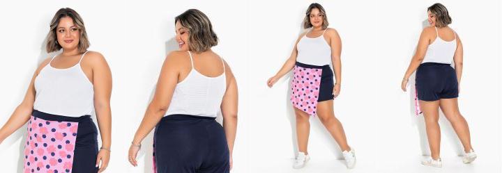 Blusa Branca de Al�as Furadinha Plus Size