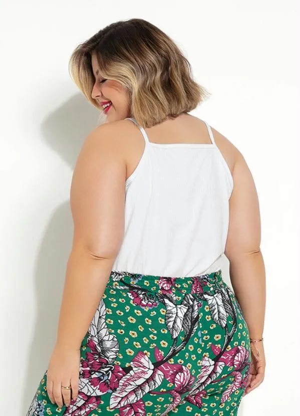 Marguerite - Blusa Branca de Alças Plus Size 2