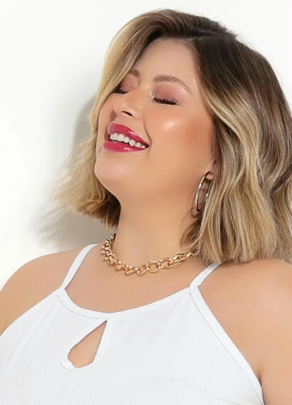 Marguerite - Blusa Branca de Alças Plus Size 3