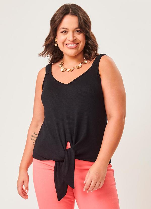 Lisamour - Blusa de Alça com Amarração Preto