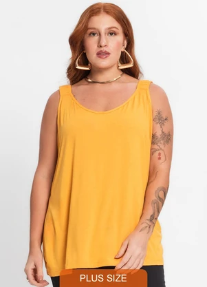 Secret Glam - Blusa de Alça Feminina Plus Size Amarelo - SECRET GLAM