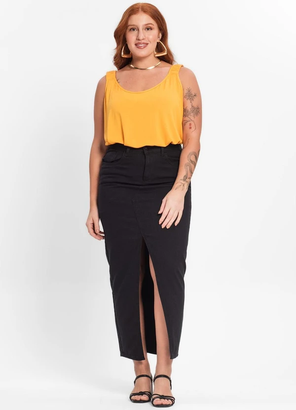 Secret Glam - Blusa de Alça Feminina Plus Size Amarelo