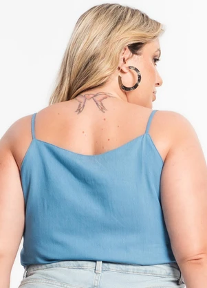 Secret Glam - Blusa de Alça Feminina Plus Size Azul - SECRET GLAM