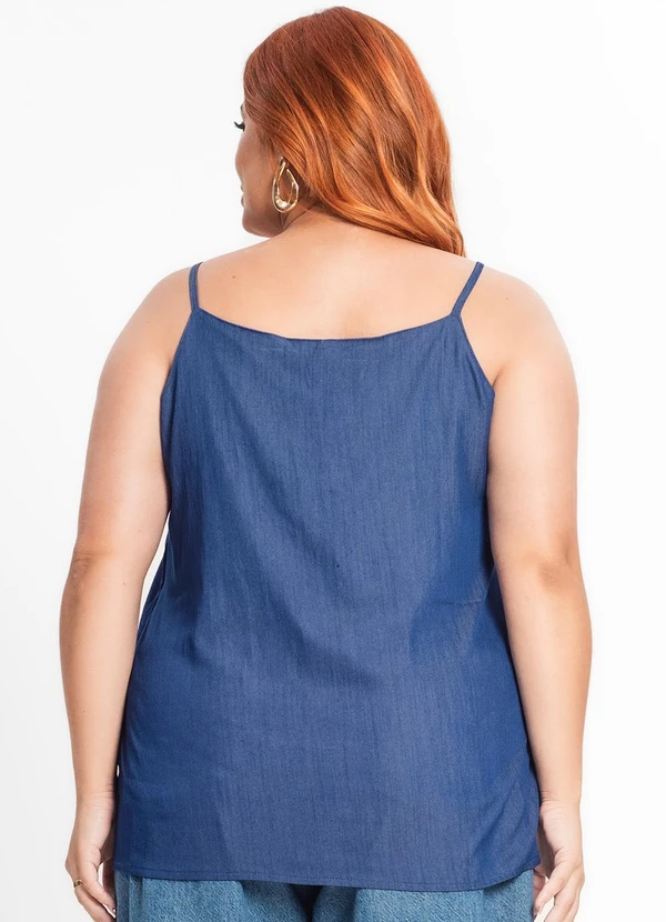 Secret Glam - Blusa de Alça Feminina Plus Size Azul 2