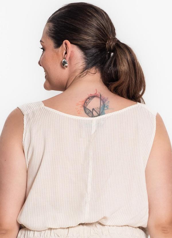 Secret Glam - Blusa de Alça Feminina Plus Size Bege 2