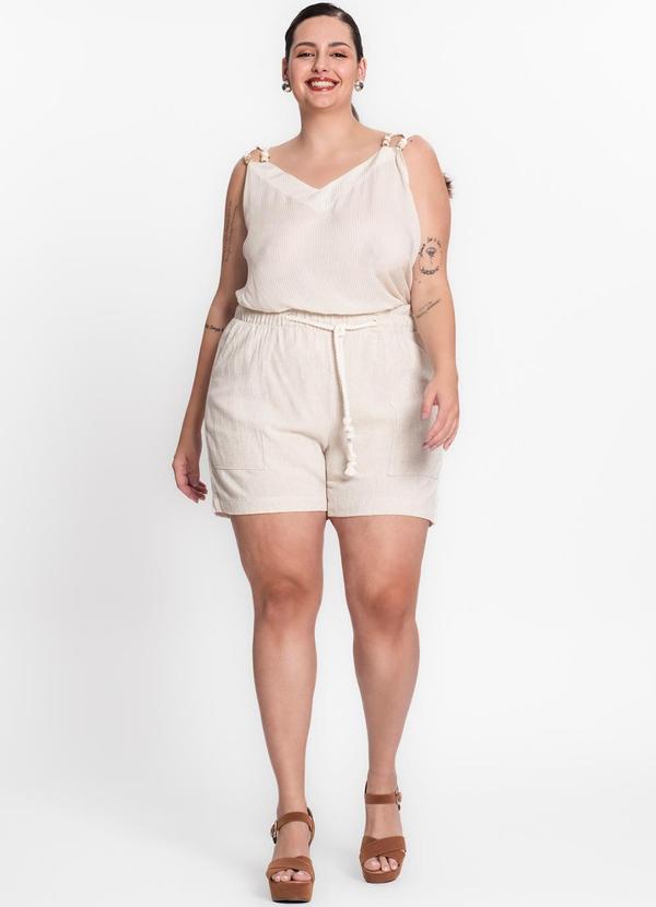 Secret Glam - Blusa de Alça Feminina Plus Size Bege 3