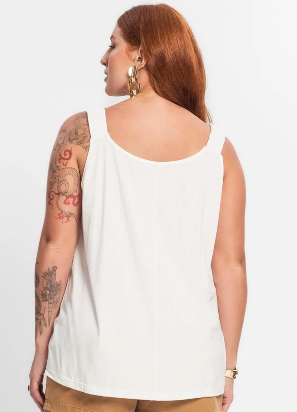 Secret Glam - Blusa de Alça Feminina Plus Size Bege 2