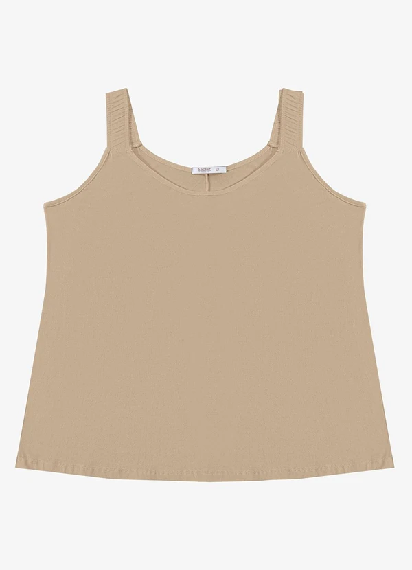 Secret Glam - Blusa de Alça Feminina Plus Size Bege