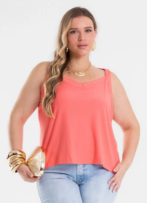 Secret Glam - Blusa de Alça Feminina Plus Size Laranja - SECRET GLAM