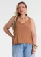 Secret Glam - Blusa de Alça Feminina Plus Size Marrom - variação: Marrom
