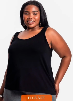 Secret Glam - Blusa de Alça Feminina Plus Size Preto - SECRET GLAM